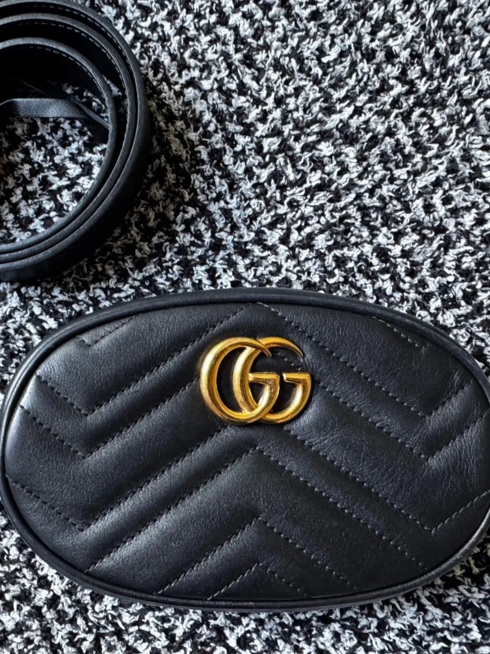 Gucci - Black GG Marmont 2.0 Matelasse Leather Belt Bag